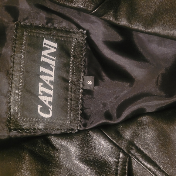 Catalini Men's Black Leather Jacket S - Picture 7 of 7